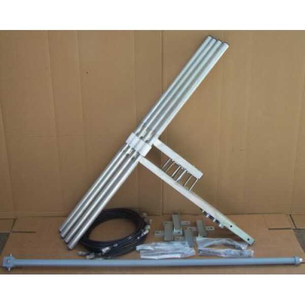 Package 4 Bays Dipole FM Antenna and Accessories - Wide Band - Aluminum - Max Power: 2kW - Gain: 8dBd